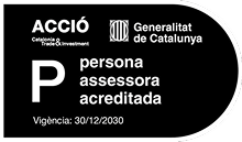 Official seal of ACCIÓ – Generalitat de Catalunya that accredits Fynance as an accredited advisor